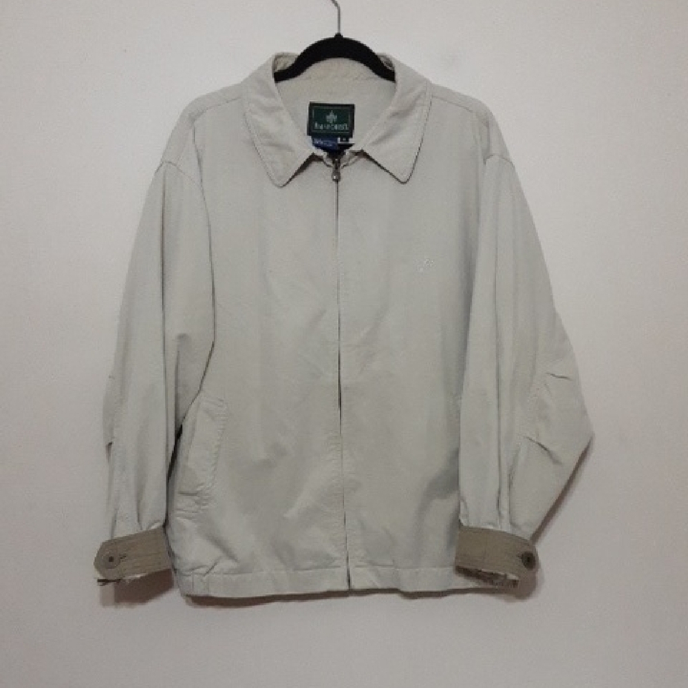 Rainforest jacket bomber lightweight coat men beige XL full zip casual Y2K retro